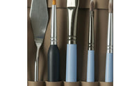 23 Pieces Comfortable Grip Nylon Bristle Paintbrush Set Long-Lasting & Resilient Filaments Artist Brush Kit with Case Easy to Clean Wooden Handle Paintbrush Set Soft Elastic Bristles for Artists, Beginners, Students, Travel