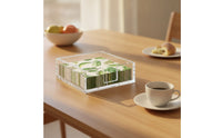Clear Acrylic Napkin Holder Transparent Napkin Holder with Cutout Square Tray Non-Slip for Dining Table, Kitchen Counter, Bar