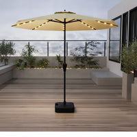 Patio Umbrella with Base Lighted Umbrella with Base Heavy Duty for Homeowners, Cafe Owners, Backyard, Poolside, Eatery