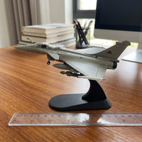 C Model 1:100 Scale Airplane Model with Cockpit Gray Fighter Jet with Stand for Collectors
