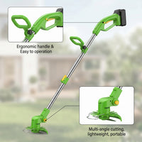 Adjustable Head Grass Trimmer with Battery and Charger Electric Cordless Grass Trimmer Rechargeable Garden Tool Easy to Use for Homeowners