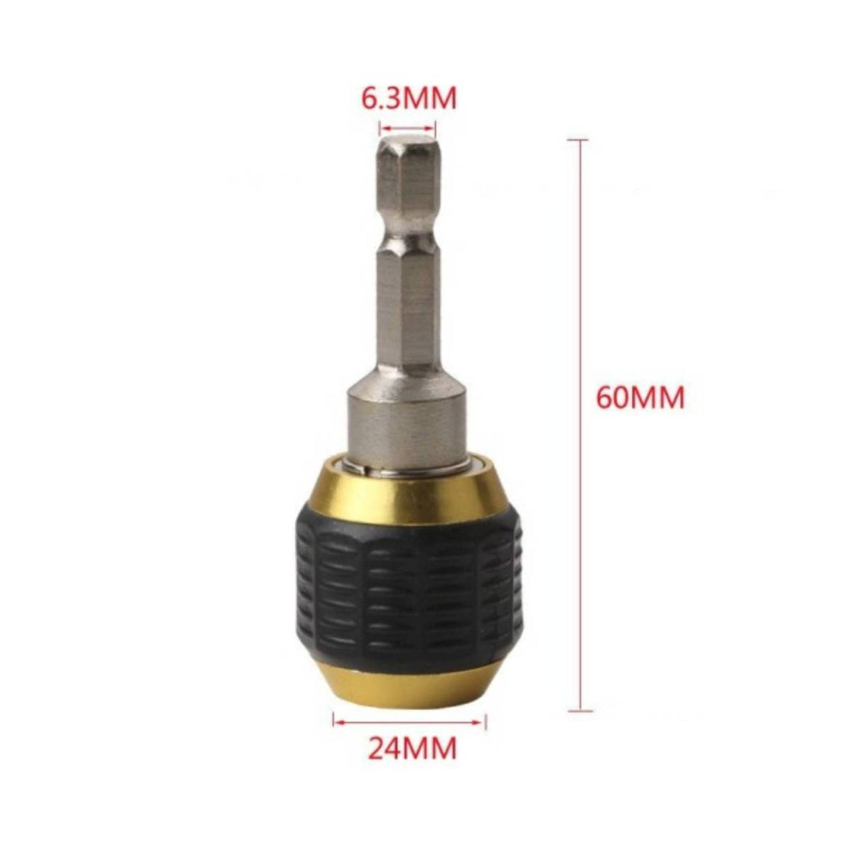 Ridged Grip Rapid-Swap Drill Bit Adapter Compact Quick-Release Bit Holder