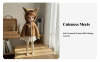 11.8 Inch Doll Clothes Easy to Wear Soft Doll Jacket Stylish Look Miniature Hooded Tops for BJD Hobbyists