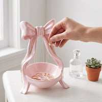 Bowknot Jewelry Display Stand for Necklaces, Rings, and Earrings - Desktop Organizer for Dressing Table