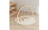 Multi-Functional Wooden Infant Play Gym Child-Led-Inspired Wooden Baby Gym Solid Wood Sensory Training Toy Arch Finish for Infants