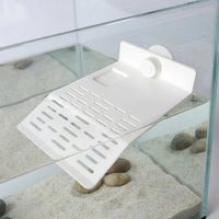 See-through Turtle Basking Deck with Suction Cup, Textured Climbing Ramp for Aquatic Species, Stable Turtle Basking Dock for Glass