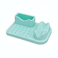 Multi-Compartment Electric Nail File and Bit Holder Space Saving Manicure Drill Station Organizer for Manicurists