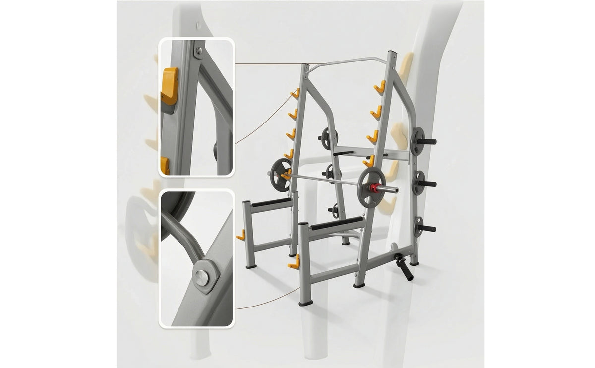 Commercial Squat Rack with Plate Storage Multi-Functional Squat Rack with Pull-up Bar Stable Versatile for Bodybuilders, Athletes