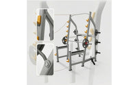 Commercial Squat Rack with Plate Storage Multi-Functional Squat Rack with Pull-up Bar Stable Versatile for Bodybuilders, Athletes