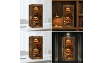 Mini Library Scene DIY Mini Library Scene Kit Woodgrain Decor for Bookshelf