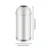 Trash Bin with Domed Top Cylindrical Trash Can with Domed Lid Easy to Clean Open Top Waste Bin for Cafes