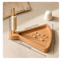 Wooden Bead Tray Vintage Design Wood Spool Stand Tray Handmade DIY Tool