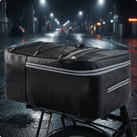Reflective Waterproof Bike Rack Bag Elastic Bungee Net Rear Rack Bag Side Pocket Cycling Storage