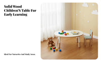 Ergonomic Shape ovalShaped childs' Table child-safe Design children's Furniture glossy Finish Play Desk and Chair Easy to Clean for Preschoolers, young children, Kindergarten educators, Learning Activities, Playroom, Daycare hub, Bedroom