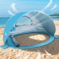 Easy-to-Assemble Instant-Setup Beach Tent Sunshade Bottomless Beach Canopy Lightweight Sun Shelter Portable for Family, Sand Play Area