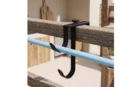 Metal Adjustable Pool Pole Hanger Heavy Duty Pool Pole Hanger Rust-Resistant Fence Hook with Clamp Sturdy for Homeowners, Swimming Pools, Fences, Patios, Garages