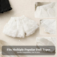 Layered Translucent Bloomer Skirt Lightweight Ruffled Bloomer Shorts Elastic Waistband