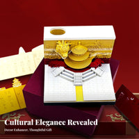 Intricate Cut-out Design Chinese Temple 3D Notepad Unique Gift 2024 Dragon Year Calendar Block Cute Stationery for Students, Workspace, Home