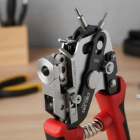 Round Holes Leather Hole Punch Tool Easy to Use Belt Hole Puncher Ergonomic Handle Revolving Punch Plier Multi-Lever Leverage for Crafting