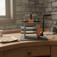 Jewelry Rolling Mill Adjustable Thickness Goldsmithing Press Machine Manual Rolling Mill Labor-Saving Gear Reduction