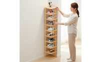 Space Saving Multi-Tier Shoe Rack Sturdy and Stable Narrow Shoe Rack Tool-No-Tool Assembly for Hallway, Closet