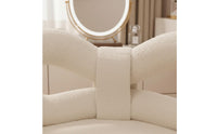 Cream Design Bow Back Makeup Chair Light Luxury Design Cute Bowknot Chair Soft Upholstery Bedroom Furniture for Girls