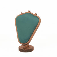 Walnut-Tone Wooden Necklace Display Stand Three Hooks Necklace Display Stand Two-sidedSided Wooden Jewelry Bust Decorative Front Panel