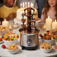 Double Controls 4-Tier Chocolate Fountain Easy to Clean Electric Chocolate Fondue Fountain Multi-Functional for Parties, Weddings, Buffets