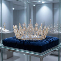 Sparkling Bridal Crown Jeweled Wedding Crown Symmetrical Bridal Tiara High-Profile for Weddings