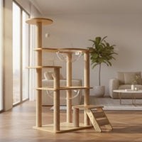 Stable and Sturdy Multi-Level Cat Tree with Space Capsules Strong Load-Bearing Pet Furniture for Indoor