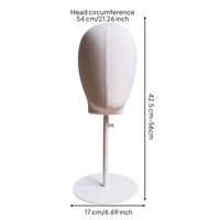 Mannequin Head with Metal Base Pin-Compatible Styling Head Stand textileCovered Hairpiece Stand for Hair Salons