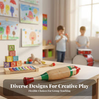 musical education approach Compatible Croaking Frog Guiro Early Music Education Croaking Frog Rasp touch Stimulation Percussion Instrument hardwood Wood Carving for Children, Preschoolers, Kindergarten, Daycare center, Classroom, Playroom