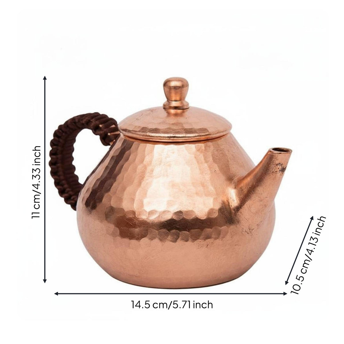 Japanese Design Teapot Thickened Small Copper Tea Kettle Handmade Look