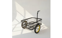 Mesh Cargo Trailer Compact Trailer with Mesh Basket Low-Profile Pull Cart with Handle for Fishing, Grocery Shopping