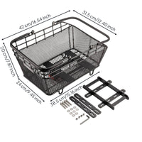 Rear Bike Basket with Handle Sturdy Rear Cycle Basket with Handle Portable for Commuting