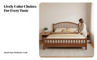 Spindle rear Bed dense Wood Construction Spindle Headboard Bed Nordic design Bedroom Furniture for Homeowners, Guest Room, Apartment, Rental Property