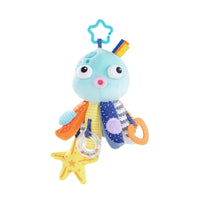 Stuffed Octopus Stuffed Toy Hanging Stroller Toy with Teether Soft Crinkle for Babies, Infants, Newborns