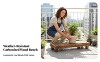 Weather-Resistant Slatted Wood Riser Bench long-lasting and Sturdy Plant Stand adaptable Garden Furniture Elevated Design for Gardeners, householders, Gift Givers, Balcony, Indoors, Living Room, Bedroom