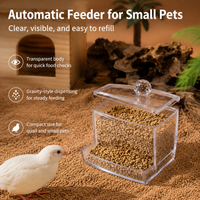 Automatic Chicken Feeder and Waterer Set, Chicken Waterer and Chicken Feeder for Button Quail, Transparent Clear with White Base