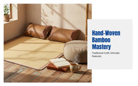 Handwoven Bamboo Cooling Mat, Water Bamboo Bed Mat, Old Bamboo Edged, Handmade