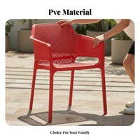 Long-Lasting Faux Rattan Outdoor Chair Heavy-Duty Wicker-Design Backrest Chair Comfortable Stackable Plastic Patio Armchair Space-Saving for Cafe Owners, Homeowners, Families, Courtyard, Backyard, Balcony, Restaurant