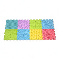 8 Pieces Sensory Mat Long-Lasting Sensory Training Mat Interlocking Tactile Tile Easy to Clean Massage Floor Tiles Odorless
