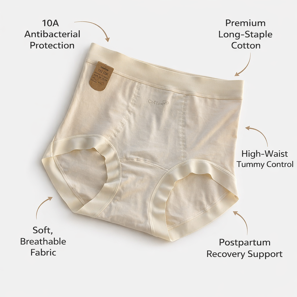 Period Pants for Maternity and C Section Recovery with High Waist Design, Postpartum Underwear, Knickers After Birth