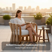 4 Pieces Wicker Design 4-Piece Woven Sofa Collection Weather-Resistant Outdoor Furniture Comfortable Cushions Patio Set Deep Seating for Hotel Managers, Business Owners, Terrace, Balcony, Sunroom, Backyard