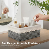 Woven Box with Lid Handwoven Woven Lidded Basket Decorative for Bedroom, Parents