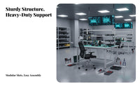 Reinforced Steel Frame Anti-Static Workbench Multipurpose Heavy Duty Assembly Table Easy to Assemble Packing Station Table for Laboratory Personnel, Factory Workers, Warehouse Personnel, Workshop