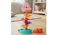 Ball Launcher Toy with Five Balls Multi-Level Ball Drop Structure with Launcher Spiral Track Structure Textured Easy to Grip