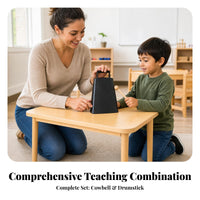 Cowbell with Mallet Rectangular Handle Hand Cowbell Handheld Percussion Noisemaker
