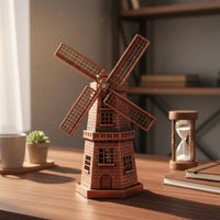 Dutch Wind Machine Replica Model Zinc Alloy Tabletop Ornament Retro Design