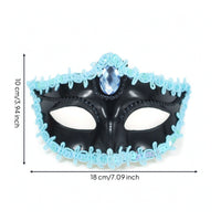 Masquerade Mask with Gemstone Black Masquerade Mask Luxurious Lightweight for Women, Halloween, Carnival
